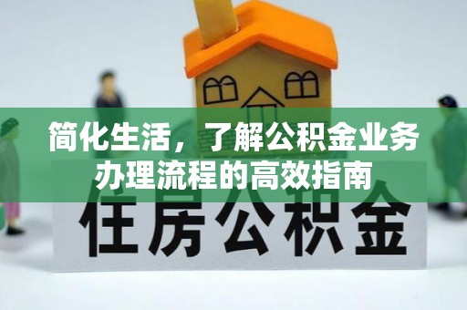 常平简化生活，了解公积金业务办理流程的高效指南