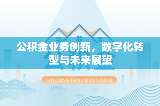 常平公积金业务创新，数字化转型与未来展望