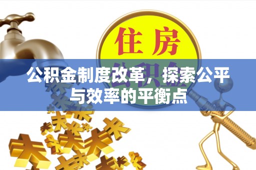 常平公积金制度改革，探索公平与效率的平衡点