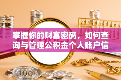 常平掌握你的财富密码，如何查询与管理公积金个人账户信息